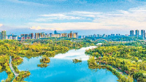 天藍(lán)水碧的觀山湖公園（4月6日攝）。 貴陽日報(bào)融媒體記者 石照昌 攝