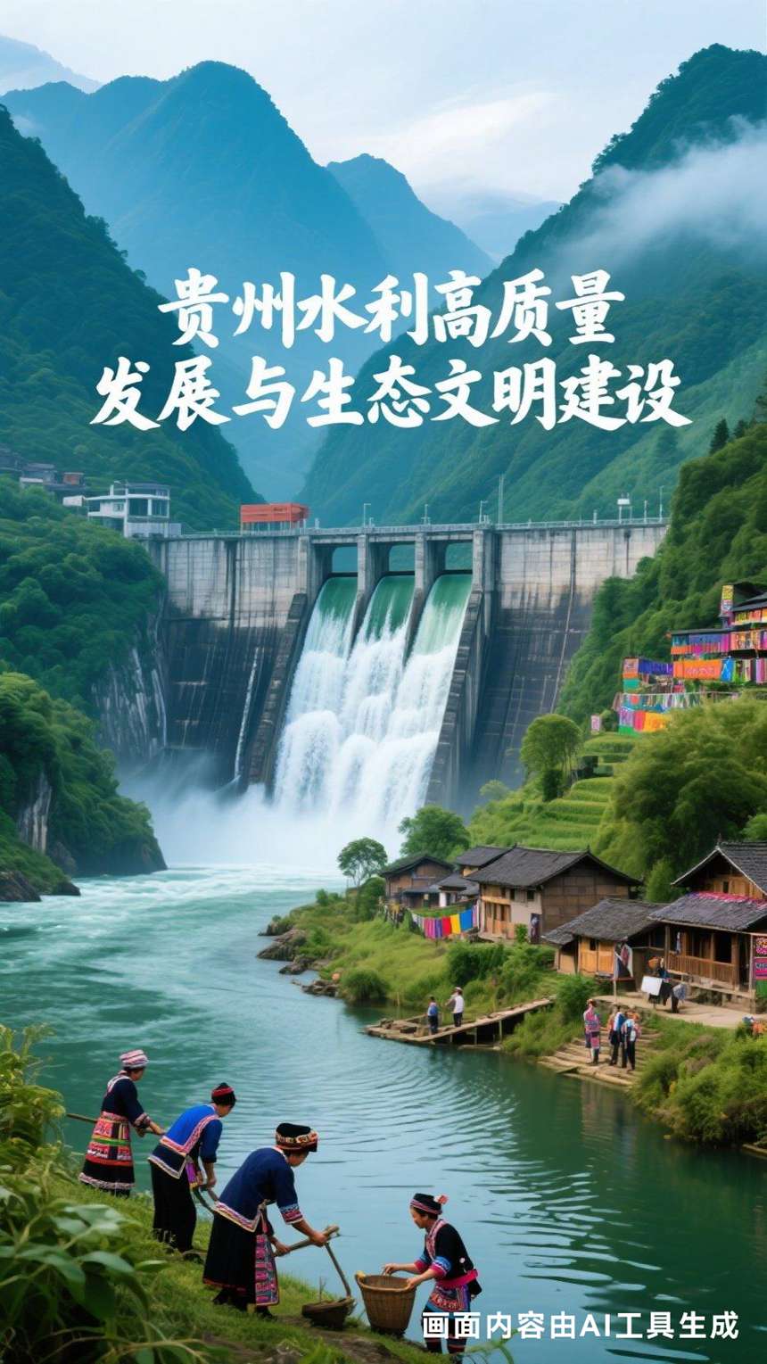 二等獎作品：《貴州省水利高質(zhì)量發(fā)展與生態(tài)文明建設(shè)》 創(chuàng)作設(shè)計：席蕾